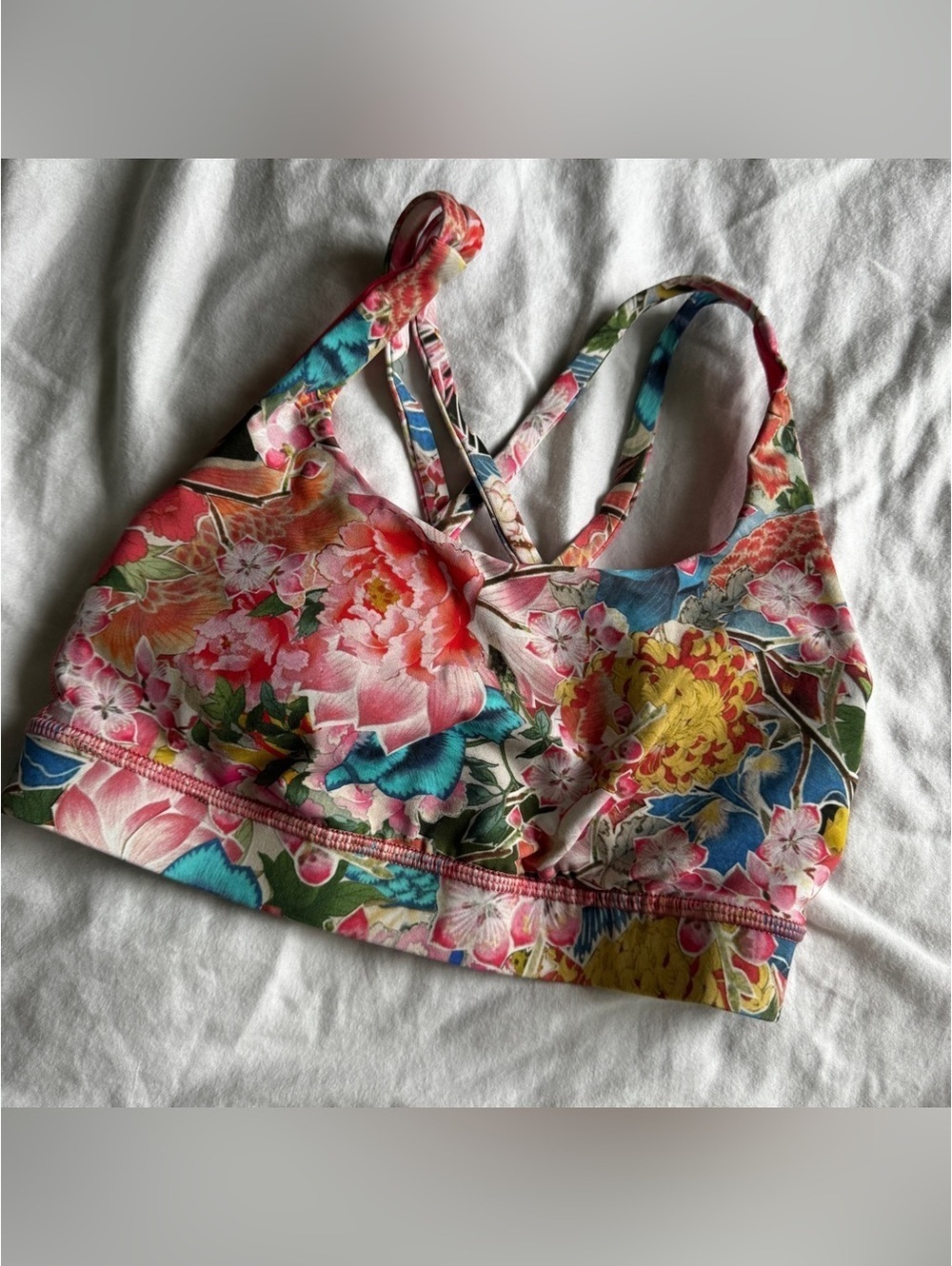 🌸 Lululemon Seawheeze 2018 Energy Bra - Cherry Blossom Multi Floral Millefiori